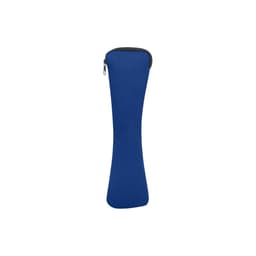 A blue travel utensil pouch with a zip closure, designed to hold travel utensils securely.