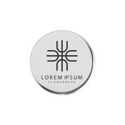 A silver 25mm golf ball marker featuring a circular design and a logo in the centre.