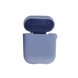 A grey silicone protection case for AirPods, featuring an open lid, with a smooth finish and modern design.
