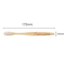 A large bamboo toothbrush, 175mm in length, featuring a light brown colour and a textured head for brushing.
