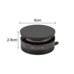A round, black suction magnetic phone holder with dimensions 6cm in diameter and 2.8cm in height.