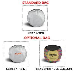 A round car sun shade in various styles, including a standard unprinted version and options with screen print and full colour design.