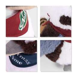A Kookaburra plush toy featuring soft textures, with brown, white, and grey colours, and a branded collar.