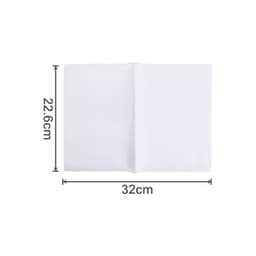 A soft PVC folder in white, measuring 22.6 cm by 32 cm, with an open design.