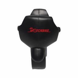 A black motorbike-shaped stress reliever with a logo on it. Ideal for stress relief and fun.