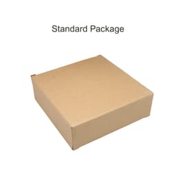 A brown cardboard box with a square shape, designed for packaging and delivery.
