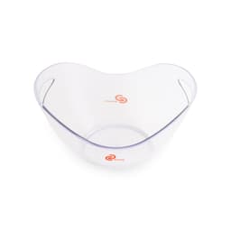 A clear 8L ice bucket with a smooth, curved design and a logo on the surface.