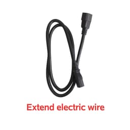 A black electric extension wire with male and female connectors. It is flexible and designed for connectivity purposes.