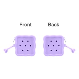 A Square Silicone Holes Pouch in light purple, featuring holes on both the front and back, with a side zipper and a handle.