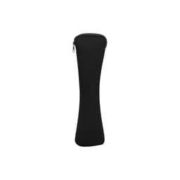 A black zippered pouch designed for storing travel utensils. Features a sleek and streamlined shape.