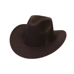 A classic felt fedora cowboy hat in black, featuring a smooth finish and a wide brim.