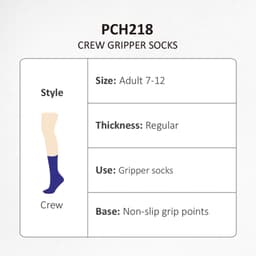 Crew Gripper Socks in navy blue, featuring non-slip grip points, suitable for adults size 7-12.