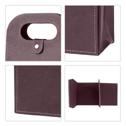 A drink bottle bag in a deep purple hue, featuring a handle and a structured base. It has stitched detailing and a logo.