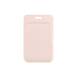 A pink ABS single side ID card holder with a top slot for a lanyard or clip, featuring a smooth surface.