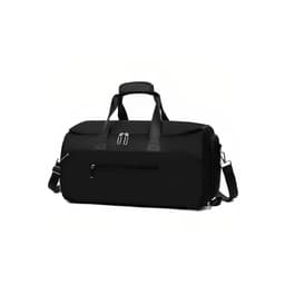A black convertible backpack duffel garment bag with dual handles and a removable shoulder strap, featuring multiple compartments.
