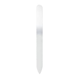 A gradient glass nail file in a sleek, elongated design, featuring a smooth, reflective surface.