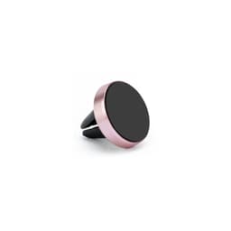 A clip-on car phone holder with a rose gold rim and a black magnetic surface, designed for dashboard attachment.
