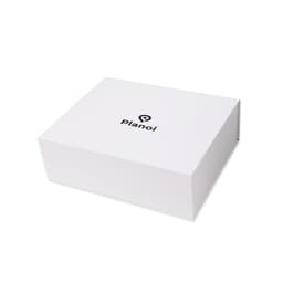 A white foldable magnetic box with a logo displayed on the top. It features a clean, minimalistic design.