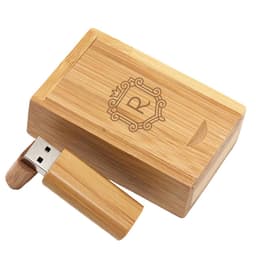 Bamboo USB Flash Drive With Case - 32GB