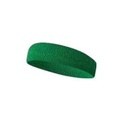 A green sports cotton headband with a simple design and no visible logo.
