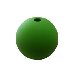 A green silicone ice ball mold featuring a single top hole for filling.