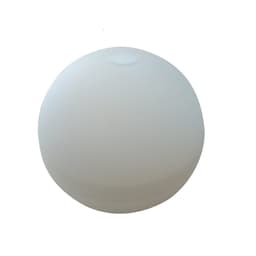 A white silicone ice ball mould shaped like a sphere, featuring a smooth surface and a small indentation on top.