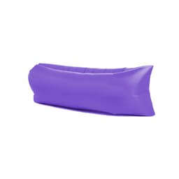 A purple inflatable air lounger sofa with a sleek design, featuring a subtle logo.