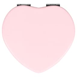 Heart-Shaped Compact PU Leather Cosmetic Mirror
