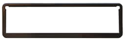 A black, slimline surround with a rectangular shape, featuring cut-outs at either end and no text.