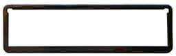 A black FM12 Slimline Surround featuring a rectangular shape and mounting holes at either end, with a blank centre.