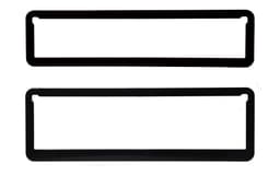 Two black slimline surrounds displayed, featuring rectangular cutouts at each end and a simple design.