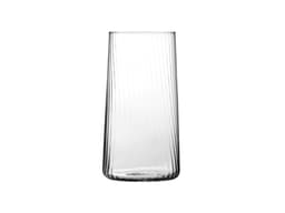 A set of six clear highball glasses with a ribbed design, each holding 550ML, presented in a gift box.
