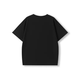 A black Kid's 240GSM 100% organic cotton faded t-shirt with short sleeves and a simple design.
