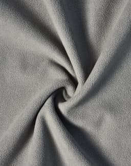 A textured, soft grey fabric featuring a smooth, fleece-like surface. Perfect for jackets and outerwear.