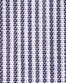 A close-up of fabric featuring fine stripes in purple and white, suitable for a long sleeve button-up shirt.