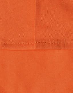 An orange fabric swatch featuring a close-up of stitching details, ideal for workwear applications.