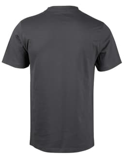 A grey men's cotton semi-fitted tee with short sleeves and a plain back, featuring a logo at the neck.