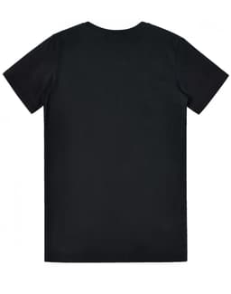 A black men's premium cotton t-shirt with a classic short-sleeve design and a plain back.
