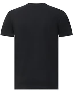 A men's premium cotton short sleeve tee shirt in black, featuring a simple design and a branded logo.