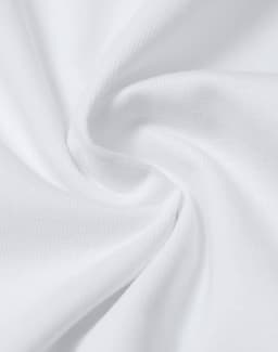 A close-up of white cotton fabric, showcasing a soft texture with a smooth, twisted design.
