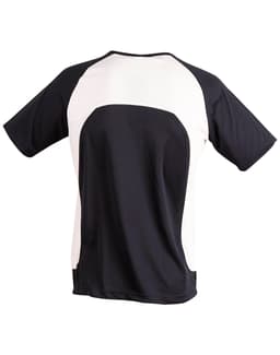 A black and white men's premier tee shirt featuring a sporty design and a logo.