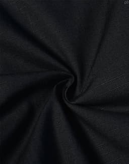 A close-up of black fabric showcasing a rip-stop texture, suitable for work shorts. The material has a soft, stretchy quality.