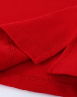 A red ladies cotton stretch polo shirt, featuring smooth fabric and neatly finished sleeves.