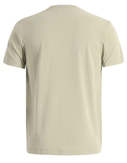 A light khaki men's premium cotton t-shirt featuring a classic short sleeve design and a simple back view.