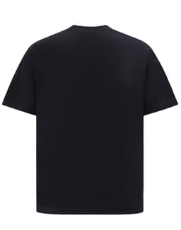 A black unisex heavy cotton oversized tee with a plain back and a simple design. It has a logo on the label.