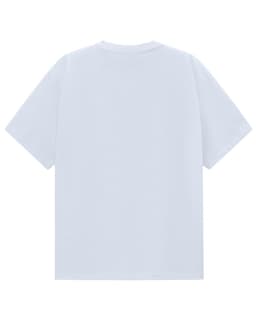 A white unisex heavy cotton oversized tee with short sleeves and a plain back.