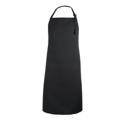 A black apron bib with a neck tie and no decorative elements, designed for practical use.