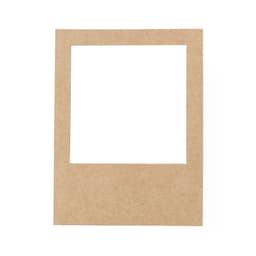 A magnetic photo frame in brown cardboard with a cut-out for an image. It features a simple, unbranded design.