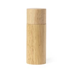 A wooden drink bottle in a natural tan colour with a smooth finish. Features a simple cylindrical design and a lid.