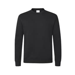 A black Sendex hoodie with long sleeves and a crew neck, featuring a plain design and a logo.